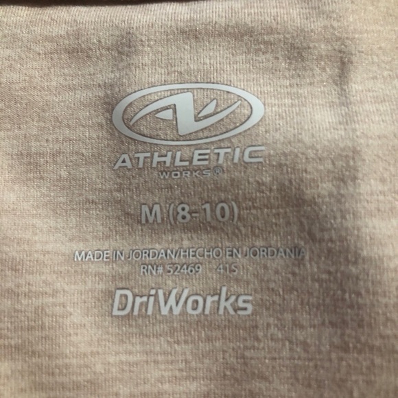 ATHLETIC WORKS Womens Size M 8-10 Sweatshirt 1/4 Zip Front Pockets Beige New - Picture 5 of 7